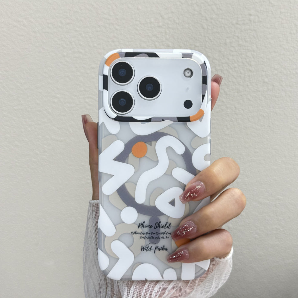 Ameigas Graffiti Matte Magnetic Full-Cover Protective Phone Case