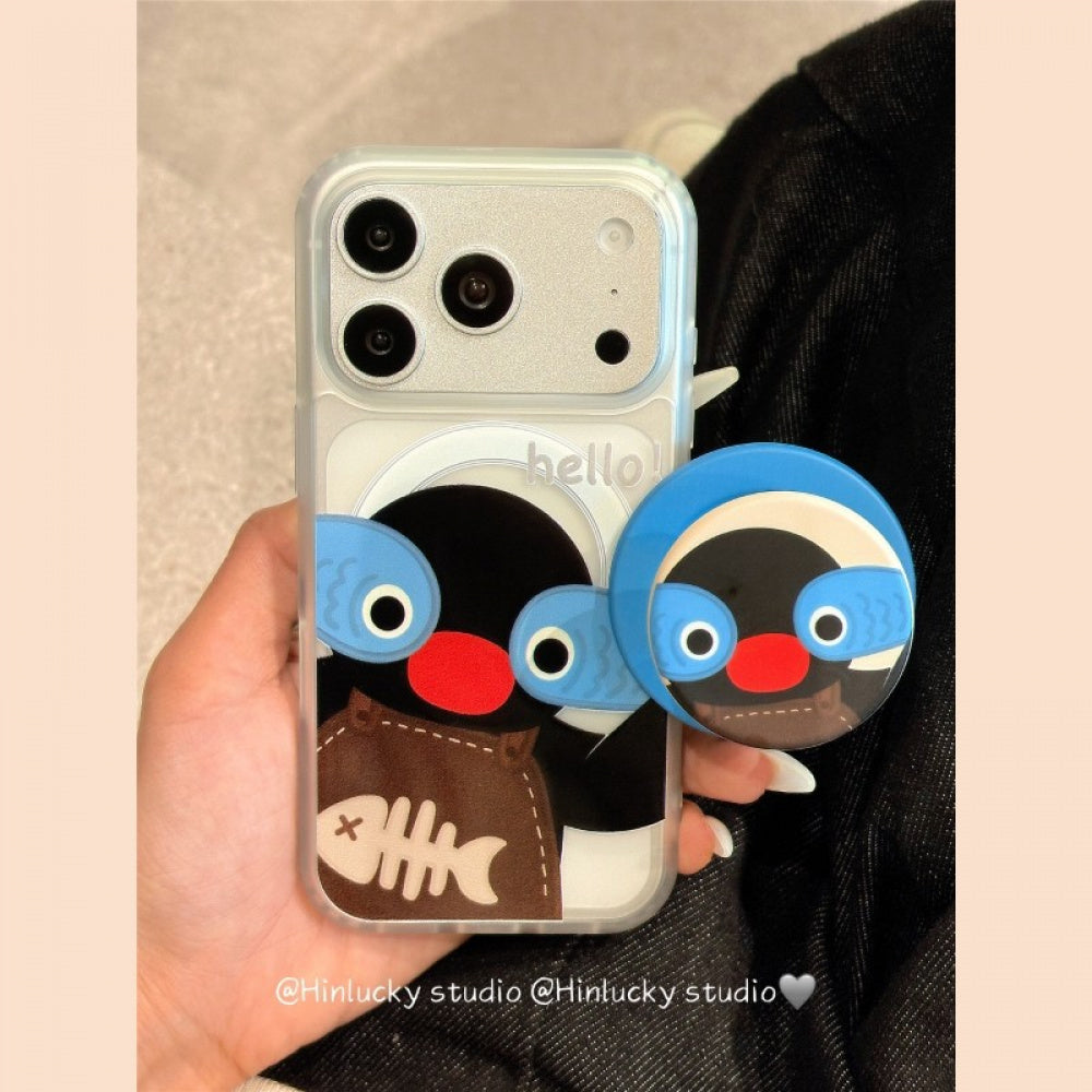 Ameigas Waddle & Stand Case - Cute Black Penguin MagSafe Cover