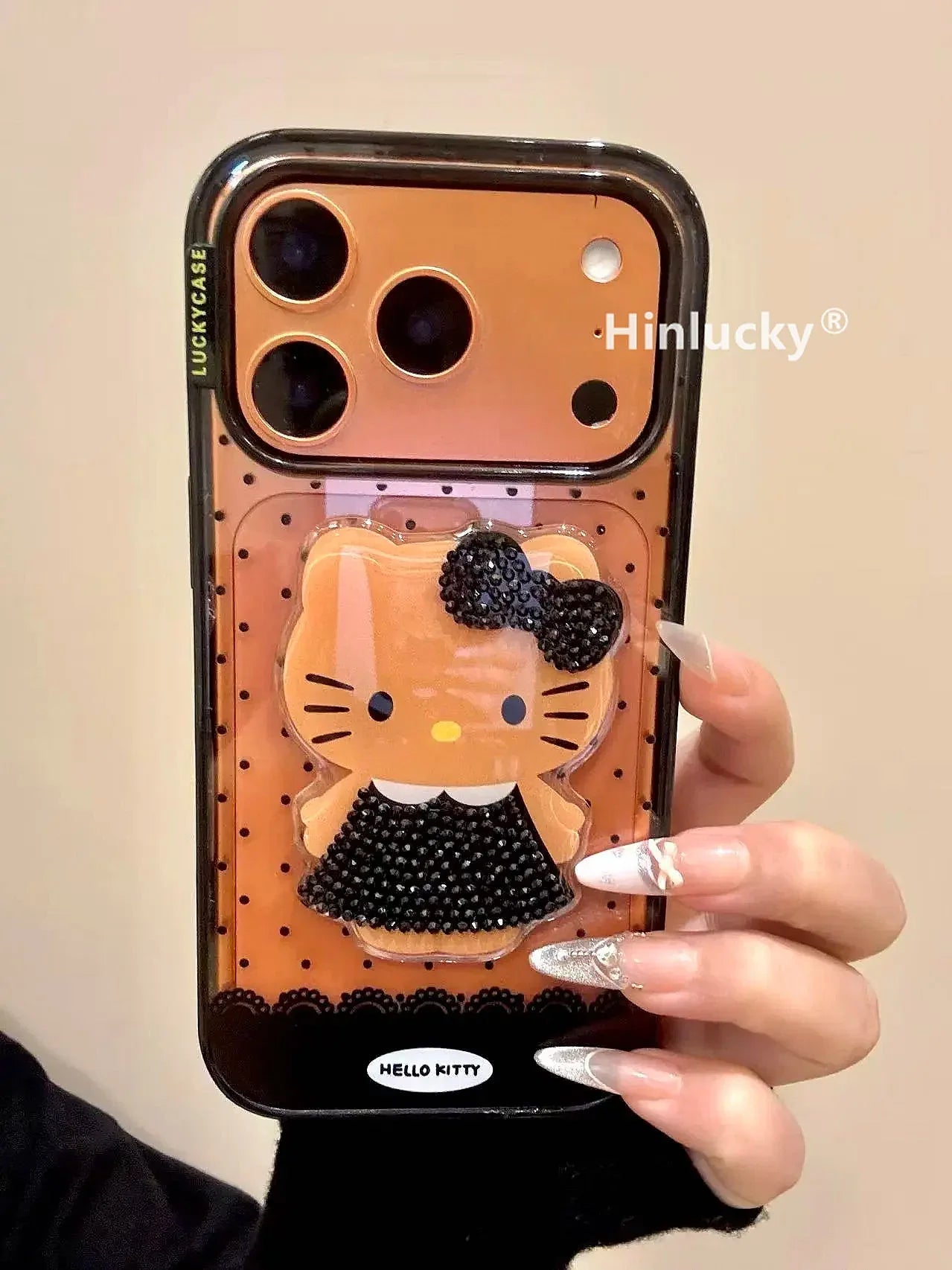 Ameigas Black Kitten Diamond Acrylic Phone Case - Ameigas