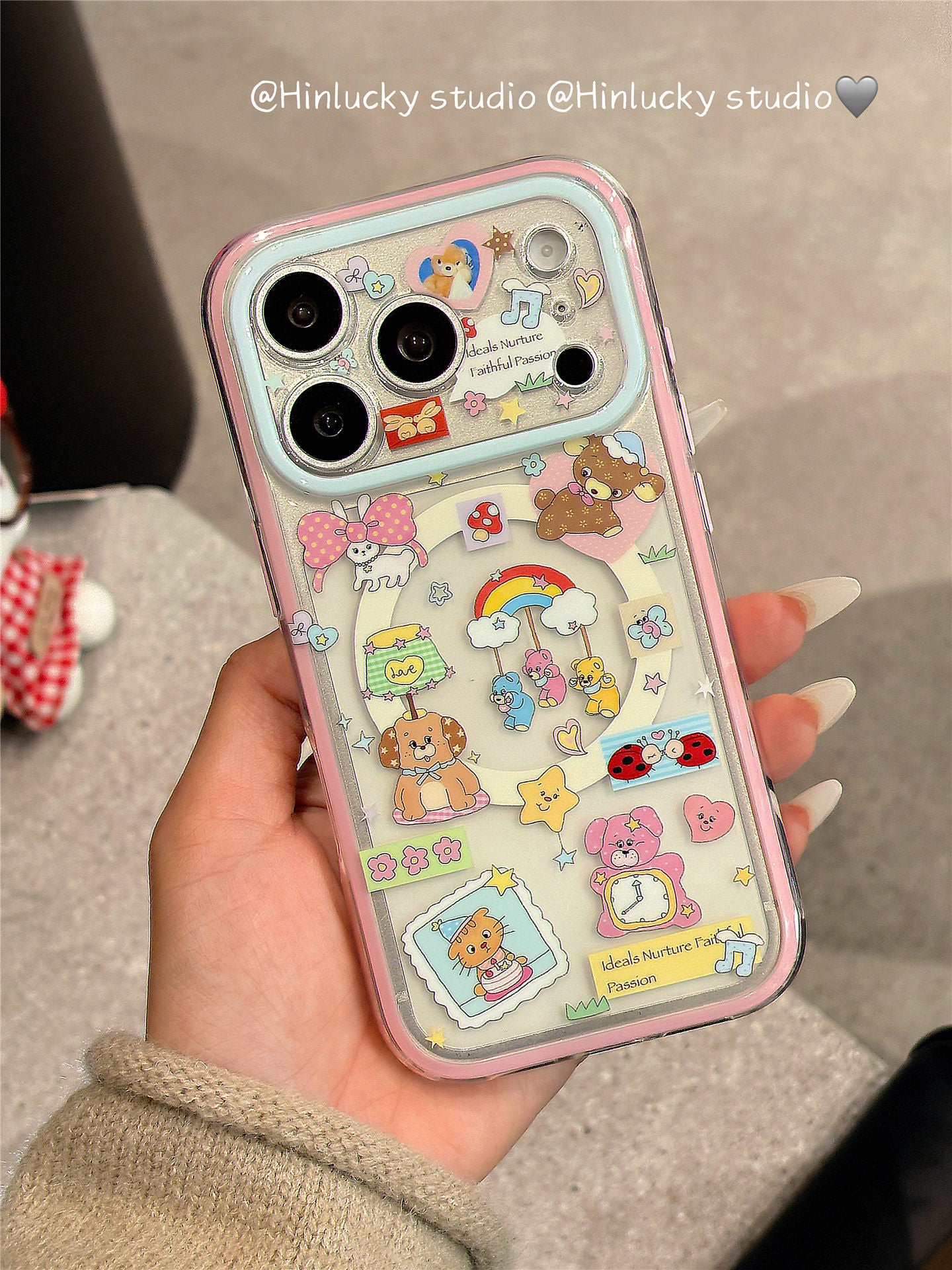 Ameigas Playful Pup Deco Case - Mix & Match Puppy Stickers with MagSafe Stand