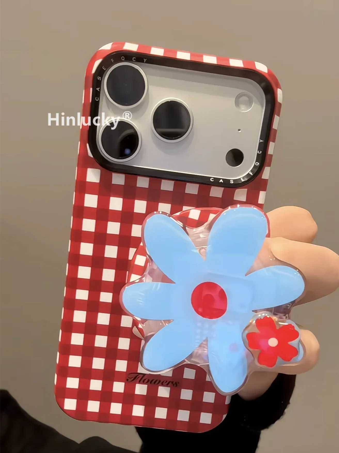 Ameigas Carnival Bloom Case - Spinning Gingham Flower MagSafe Cover - Ameigas