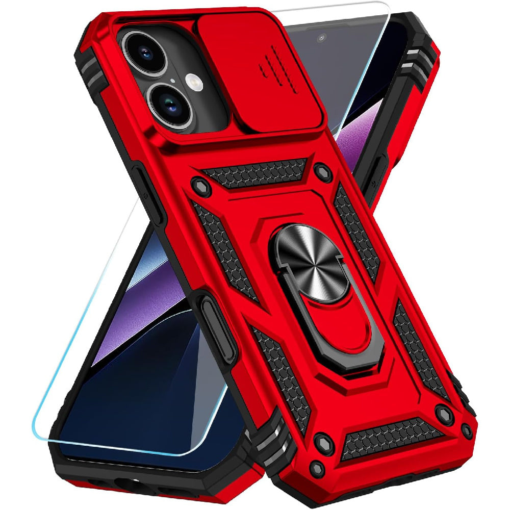 Ameigas Slide Camera Cover Ring Kickstand Protective Phone Case