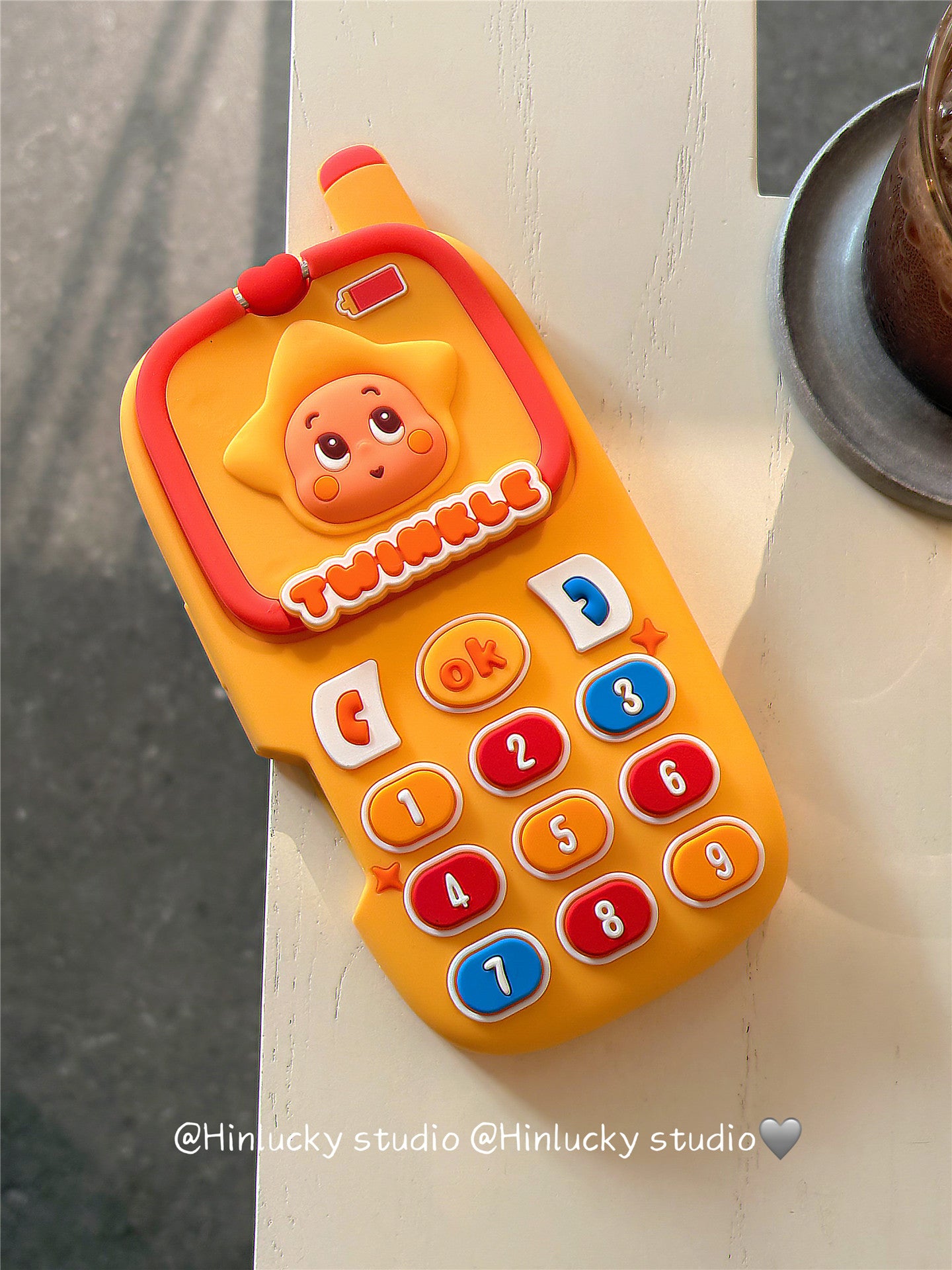 Ameigas Star Boy Flip Phone Case - Retro Handset with Built-in Stand & Cover