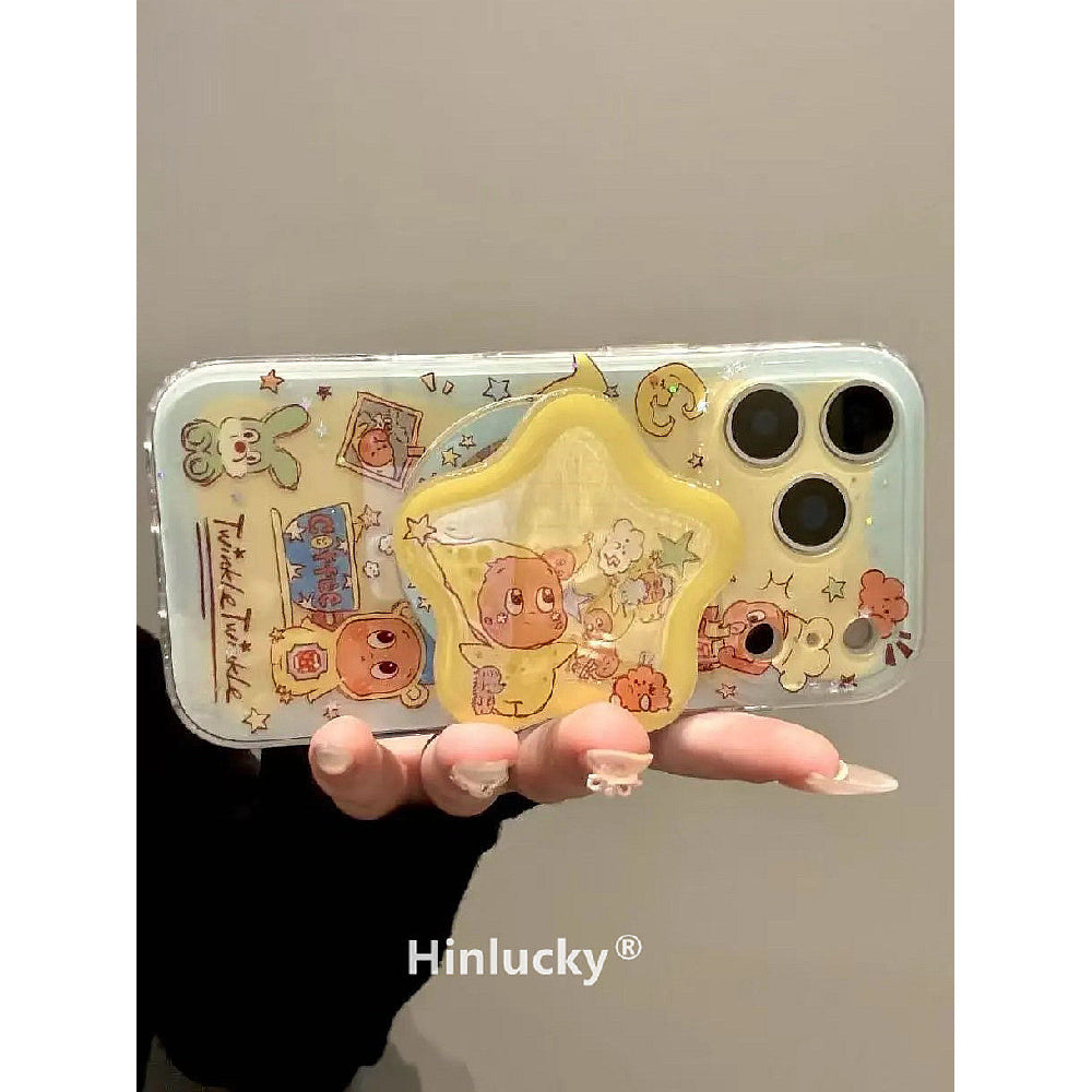 Ameigas Wobble Star-Balloon Case - Bobbling Character with Glitter & Magnetic Stand