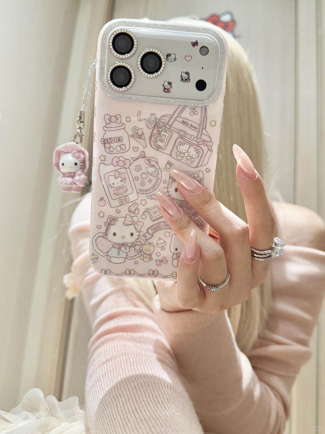 Ameigas Luxury KT Cat Handbag Illustration Phone Case