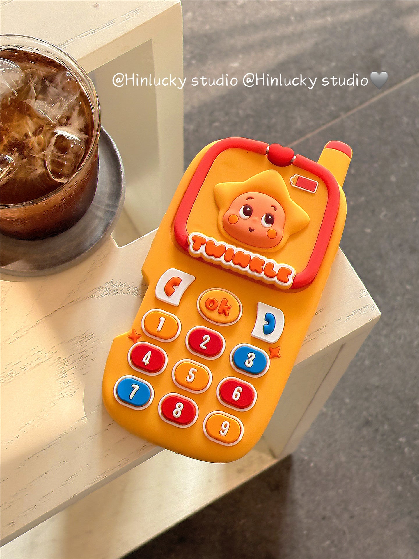 Ameigas Star Boy Flip Phone Case - Retro Handset with Built-in Stand & Cover