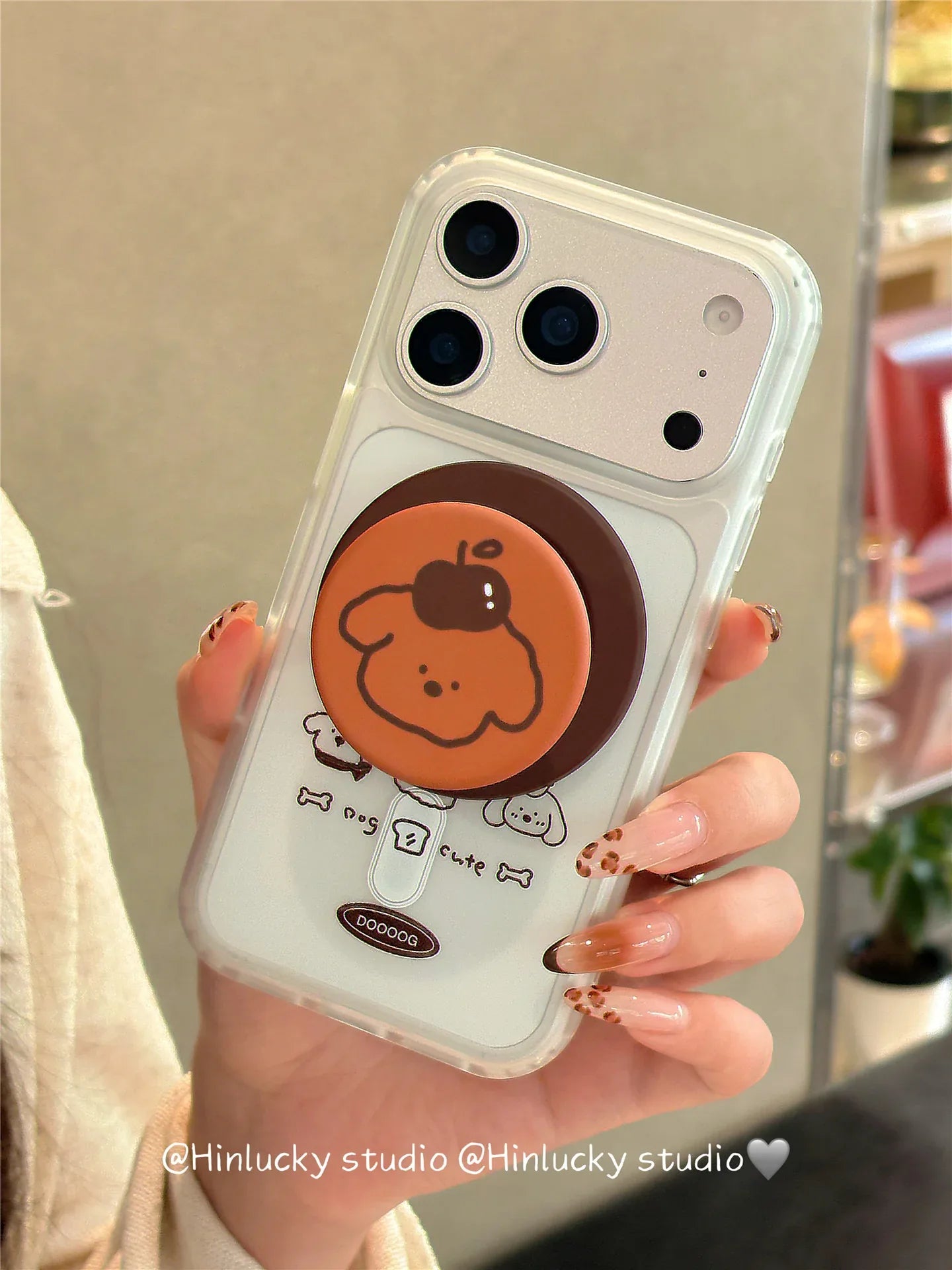 Ameigas Cute Line Art Puppy Frosted MagSafe Stand Case - Ameigas