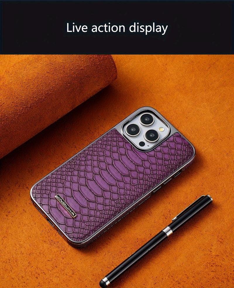 Ameigas Vegan Faux Leather Snake Skin Protective Phone Case