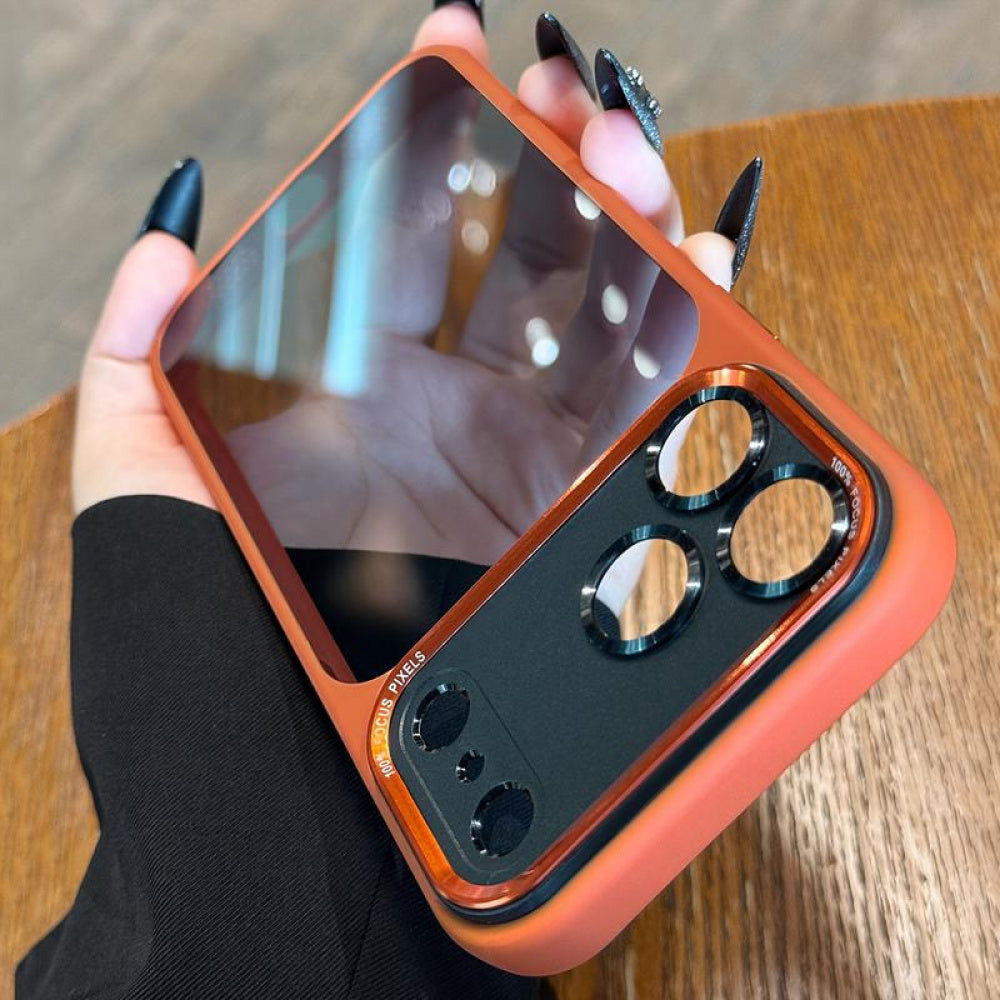 Ameigas Luxury Translucent Case with Metal Lens Frame