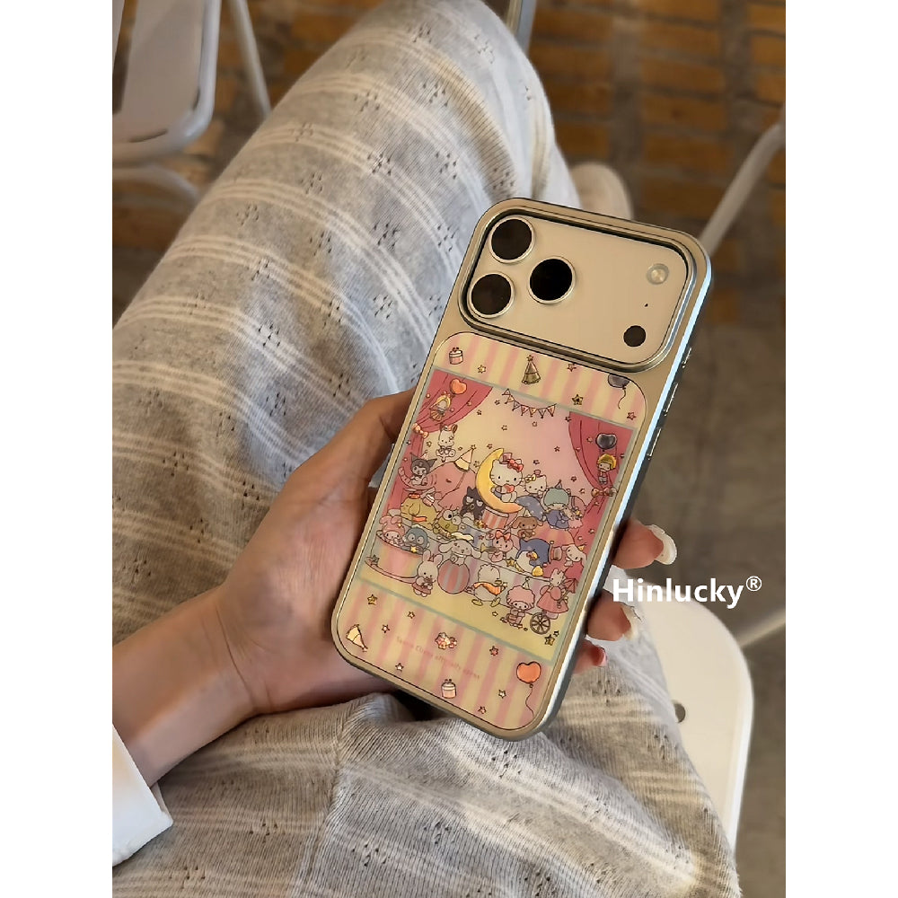 Ameigas Pink Stripe Electroplated Protective Phone Case