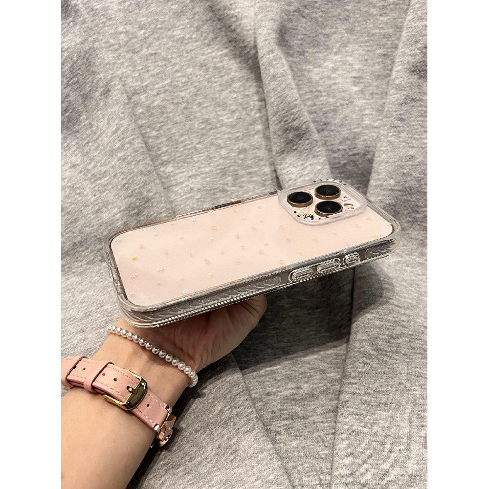 Ameigas Crystal Starfield Case - Transparent with Multicolor Glitter Stars - Ameigas