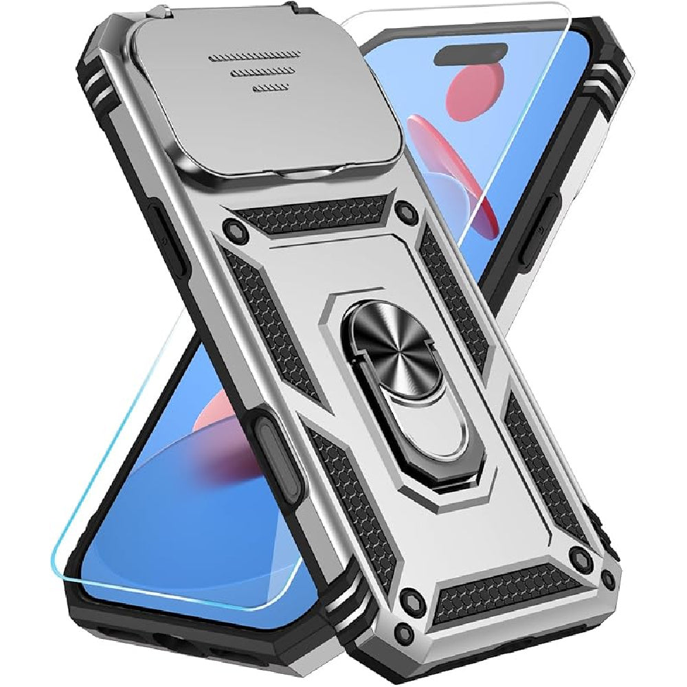Ameigas Slide Camera Cover Ring Kickstand Protective Phone Case
