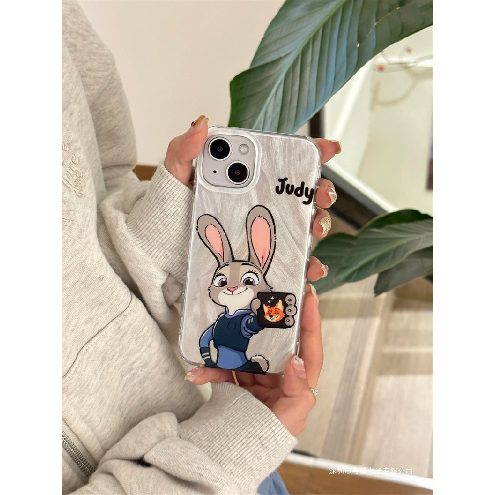 Ameigas Zootopia Judy & Nick Mirror Phone Case for iPhone