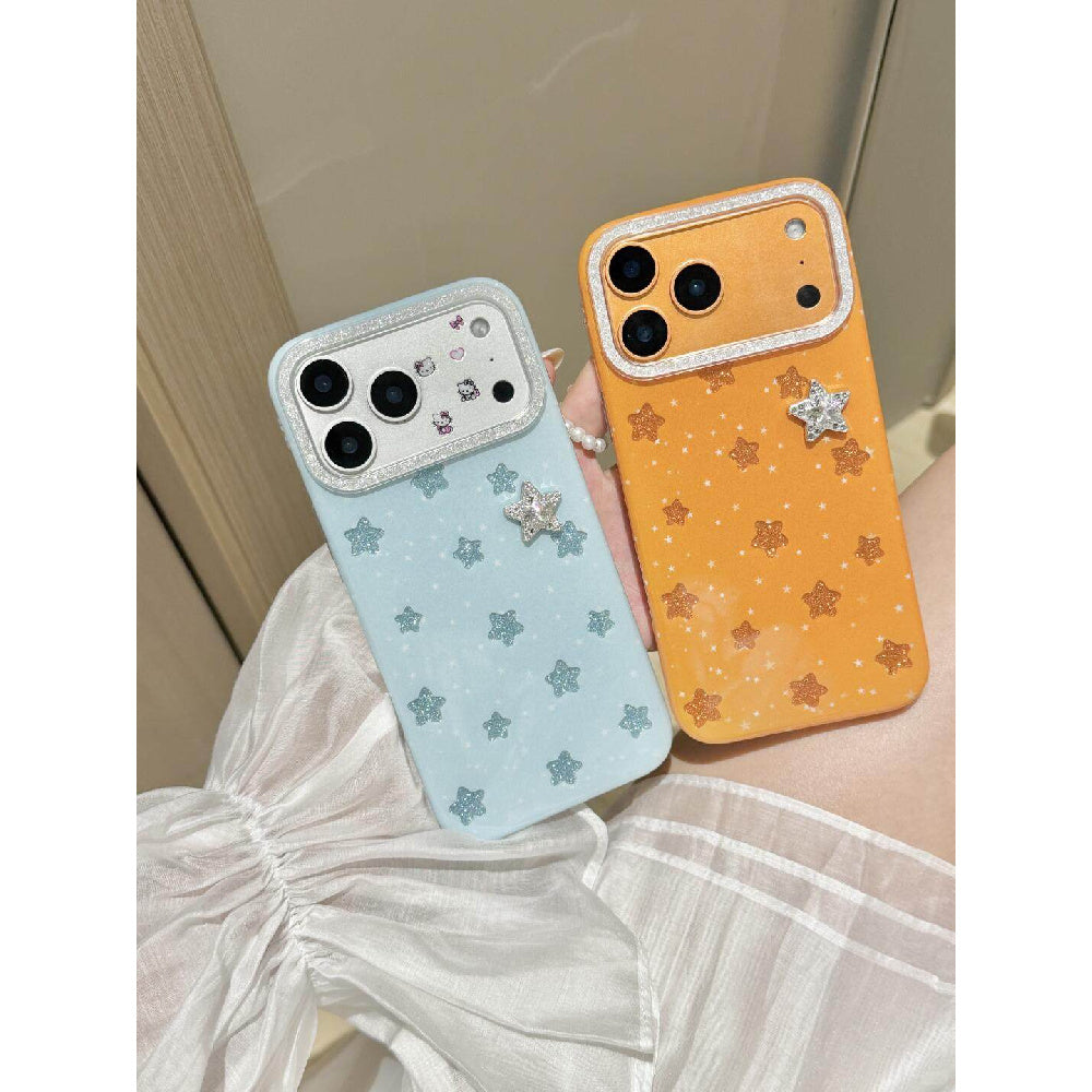 Ameigas Glitter Frame Star Case - All-Over Sparkling Star Design with Full-Edge Protection