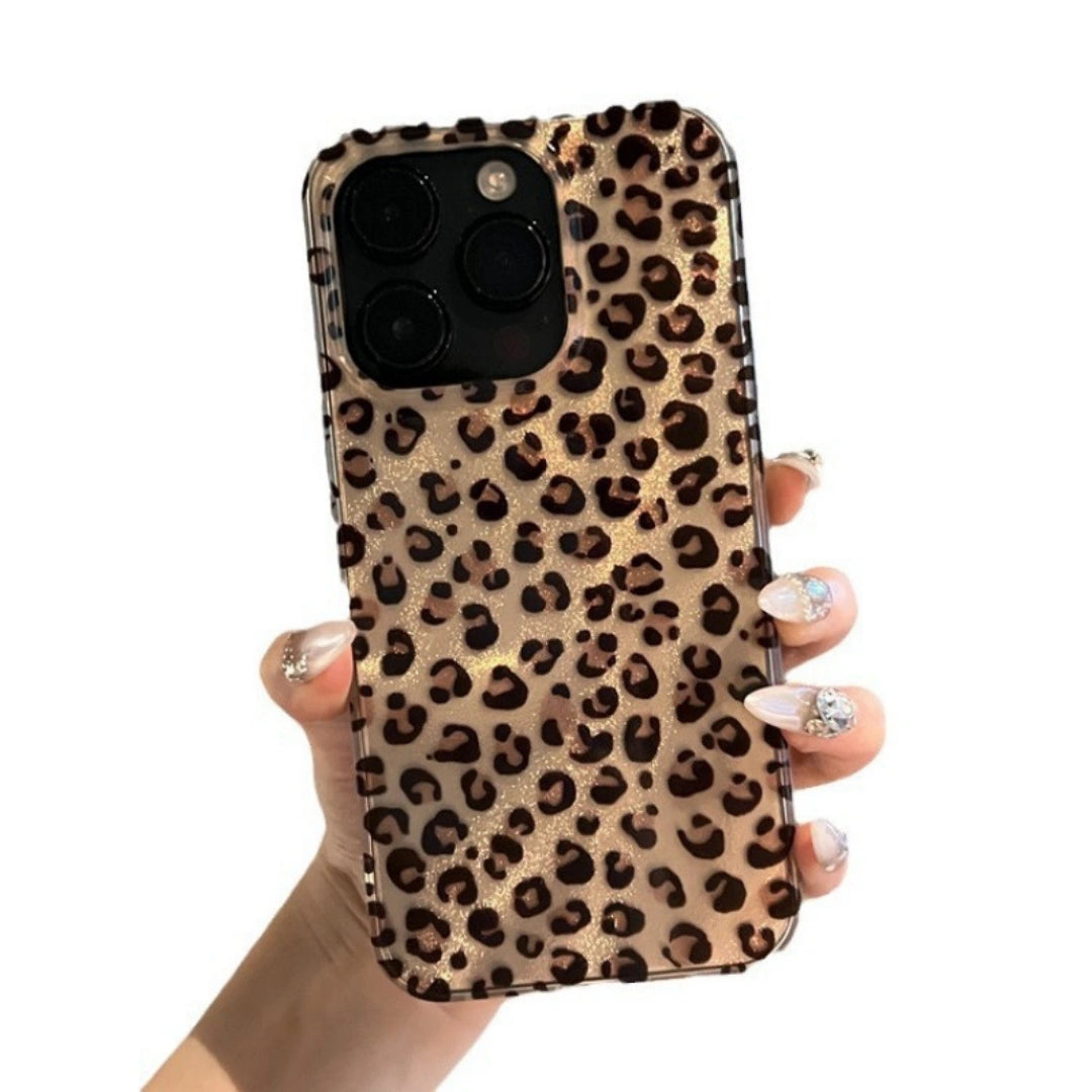 Ameigas Brown Leopard Feather Case — Matte Full-Body Silicone Cover