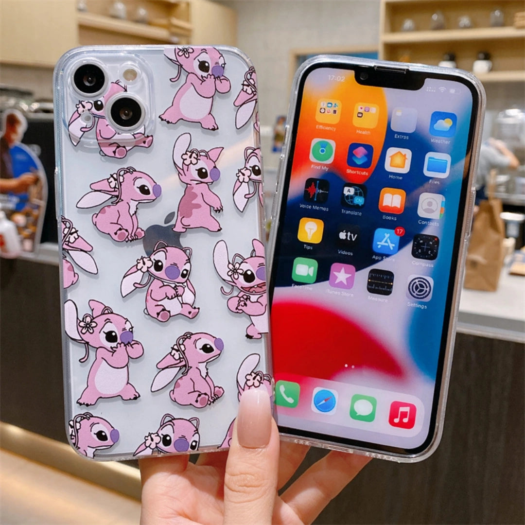 Ameigas Cartoon Stitch Soft Case — Cute Transparent Protective Cover