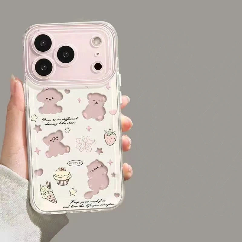 Ameigas Cat & Dog Clear TPU Shockproof iPhone Case for iPhone 17 Pro Max