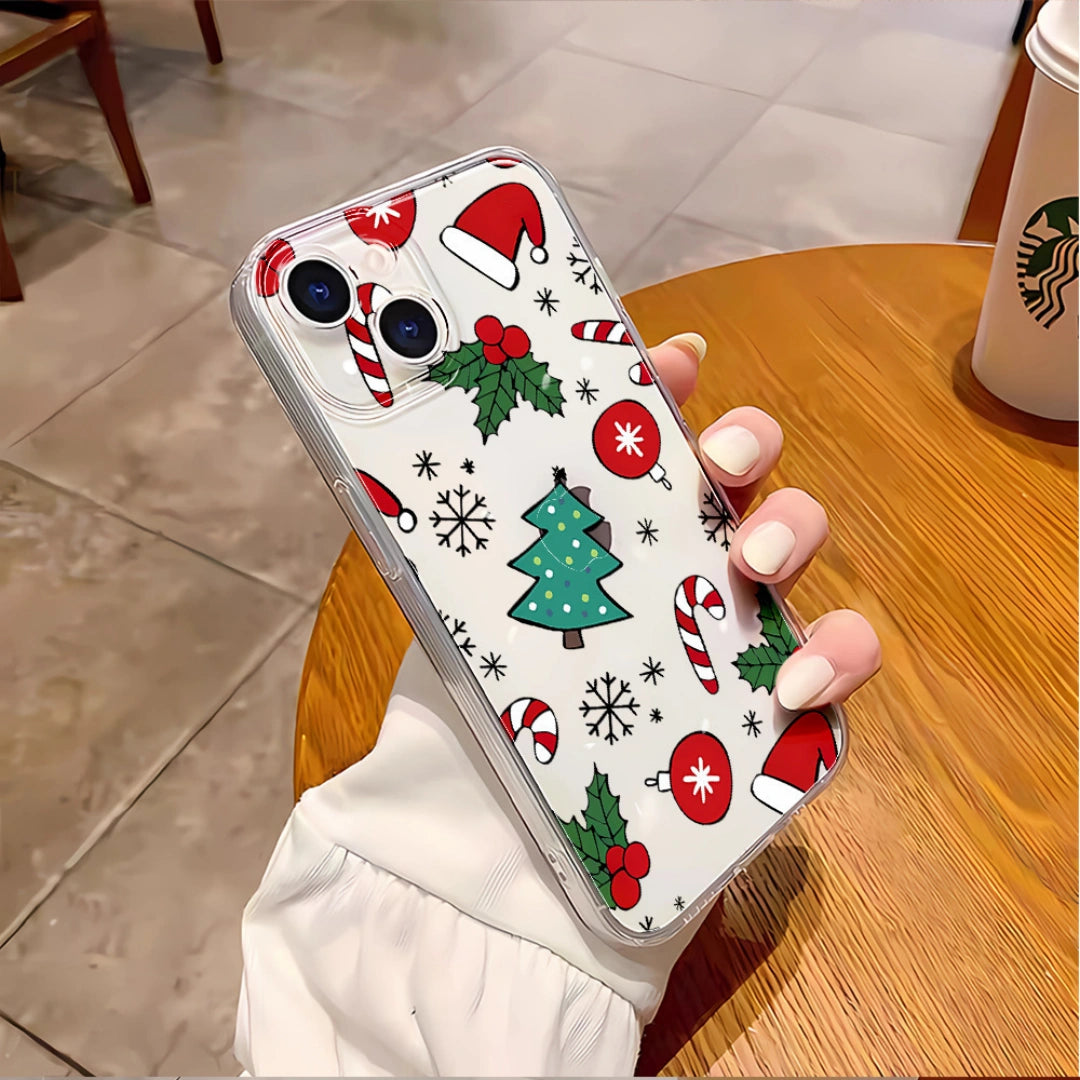 Ameigas Clear Christmas TPU Shockproof Protective Phone Case
