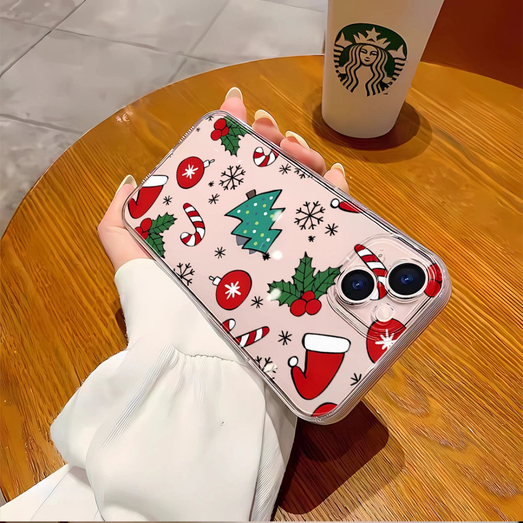 Ameigas Clear Christmas TPU Shockproof Protective Phone Case
