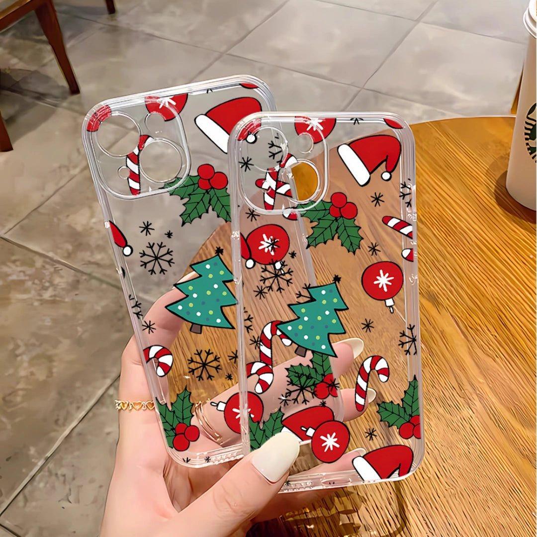 Ameigas Clear Christmas TPU Shockproof Protective Phone Case