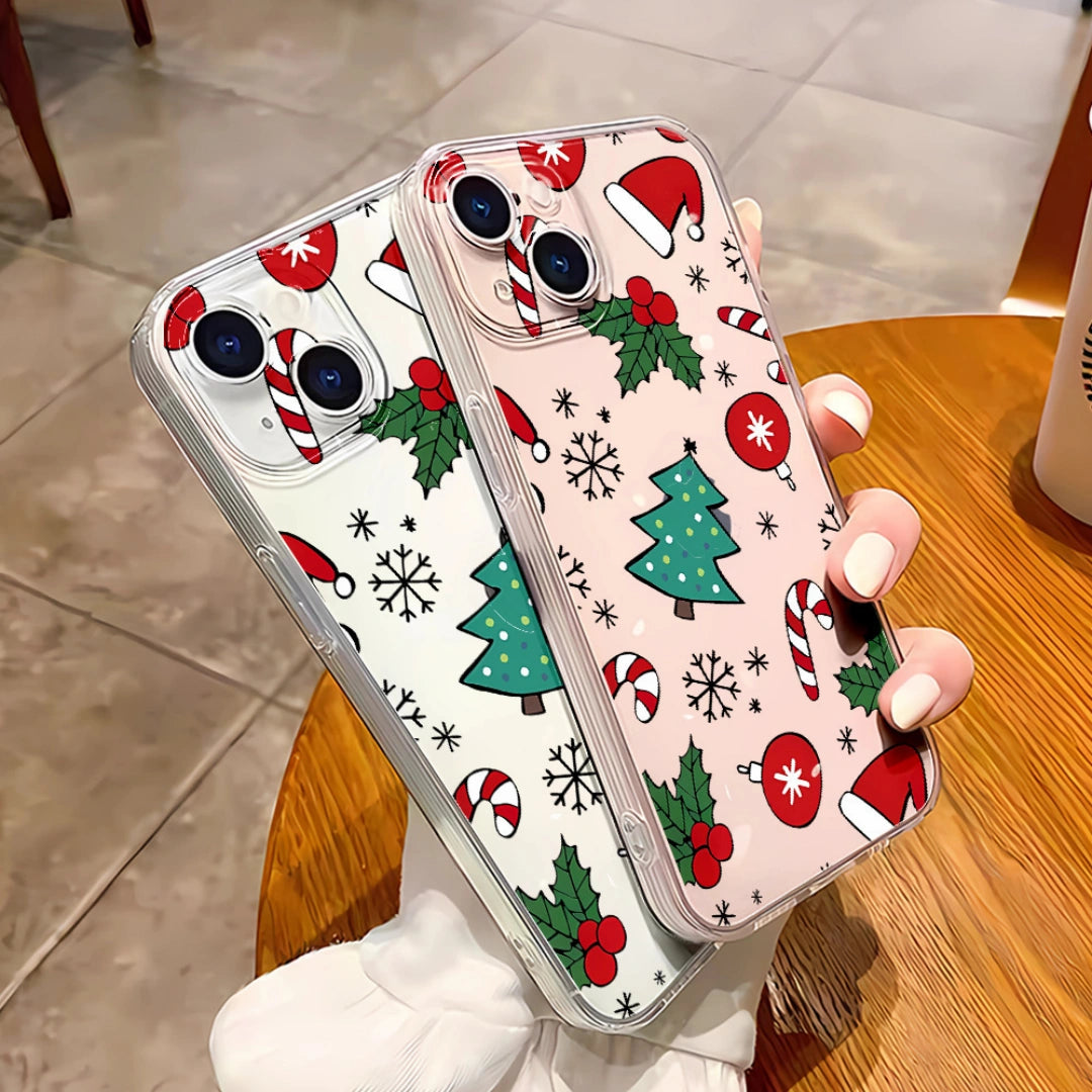 Ameigas Clear Christmas TPU Shockproof Protective Phone Case