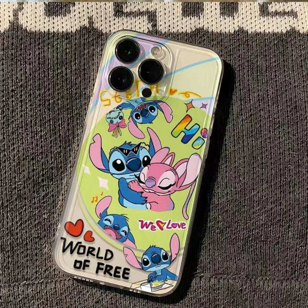 Ameigas Couple Stitch Clear TPU Shockproof iPhone Case for iPhone 17 Pro Max