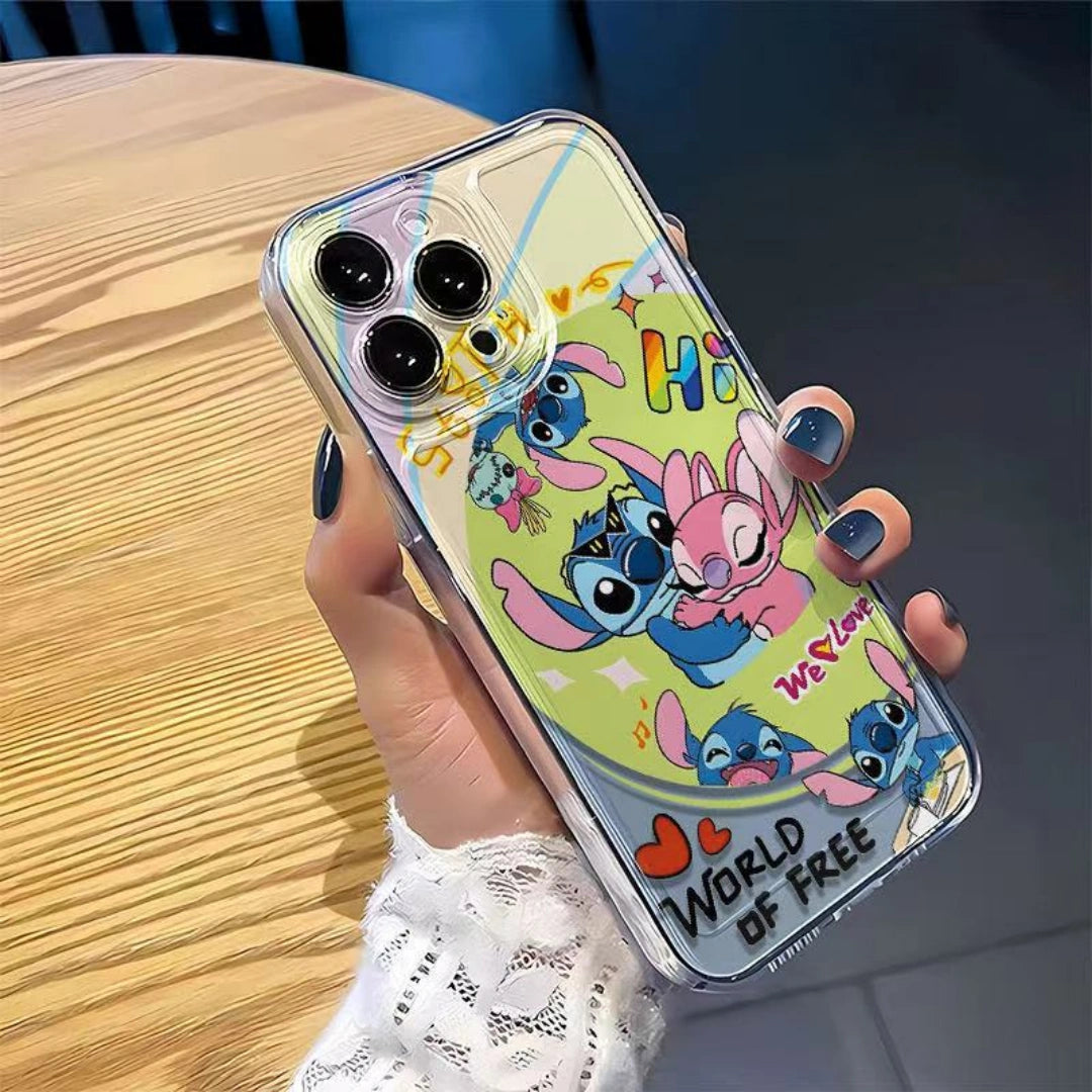 Ameigas Couple Stitch Clear TPU Shockproof iPhone Case for iPhone 17 Pro Max