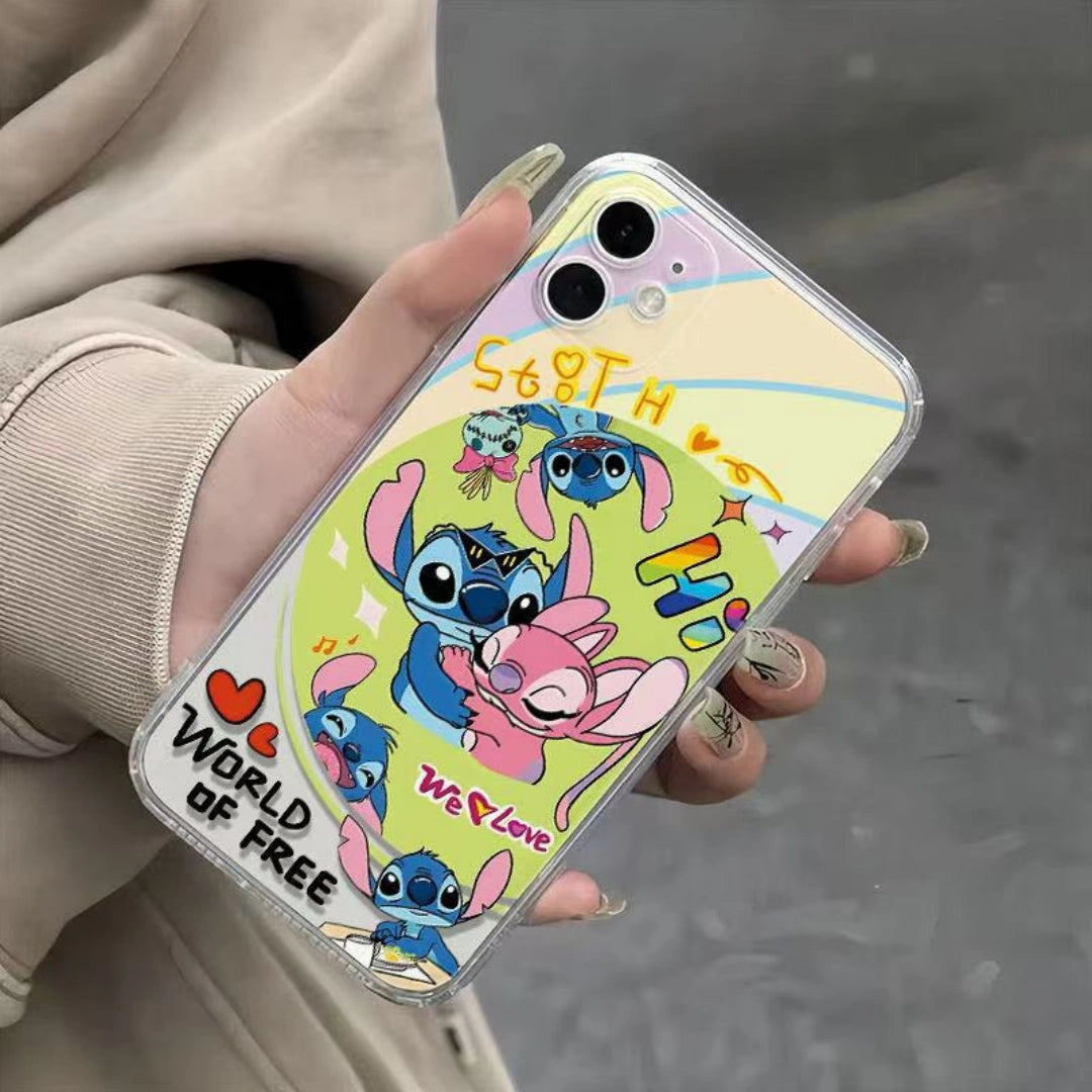 Ameigas Couple Stitch Clear TPU Shockproof iPhone Case for iPhone 17 Pro Max