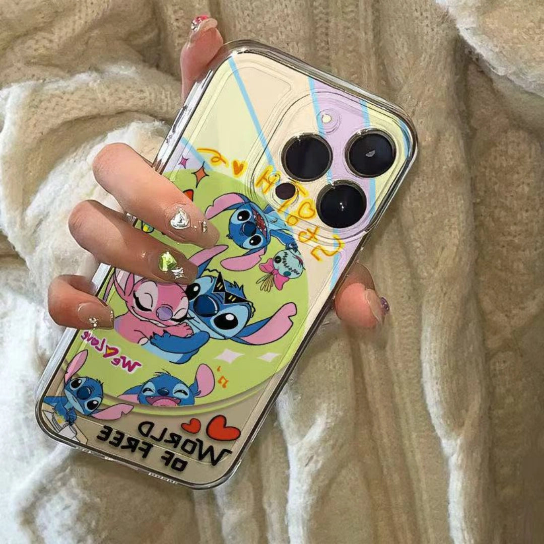 Ameigas Couple Stitch Clear TPU Shockproof iPhone Case for iPhone 17 Pro Max