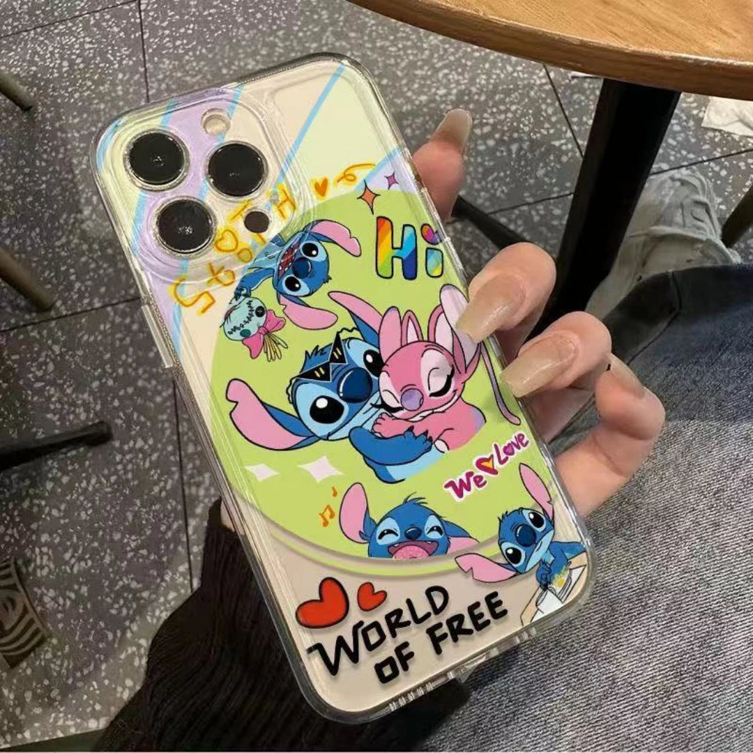 Ameigas Couple Stitch Clear TPU Shockproof iPhone Case for iPhone 17 Pro Max