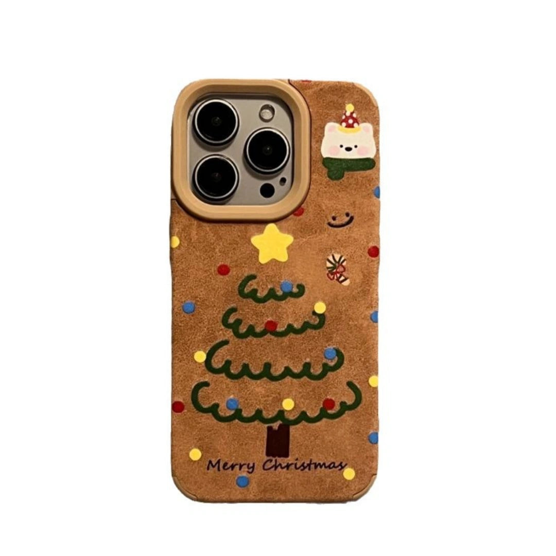 Ameigas Cozy Christmas Tree Furry Soft Phone Case