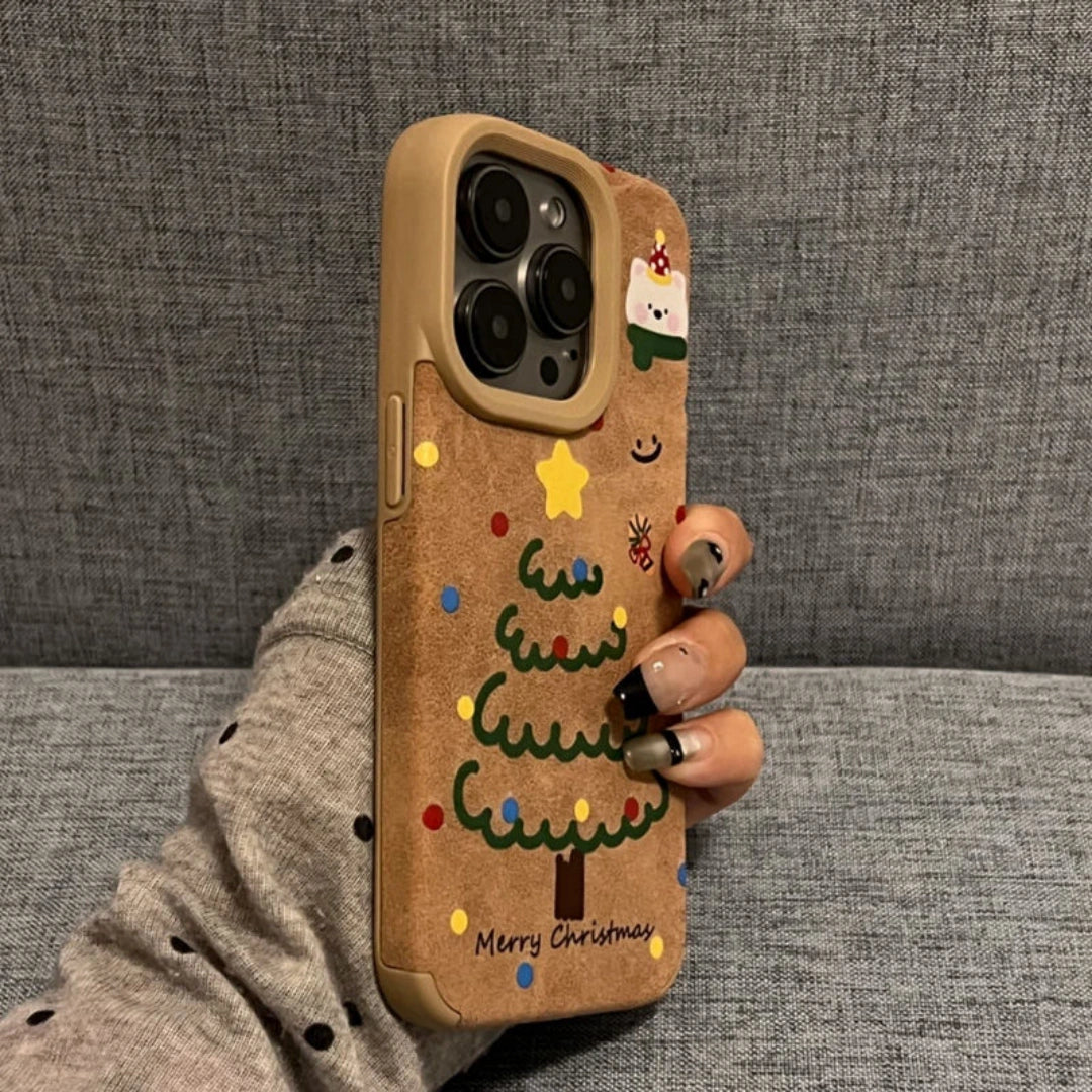 Ameigas Cozy Christmas Tree Furry Soft Phone Case