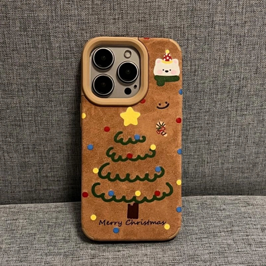 Ameigas Cozy Christmas Tree Furry Soft Phone Case