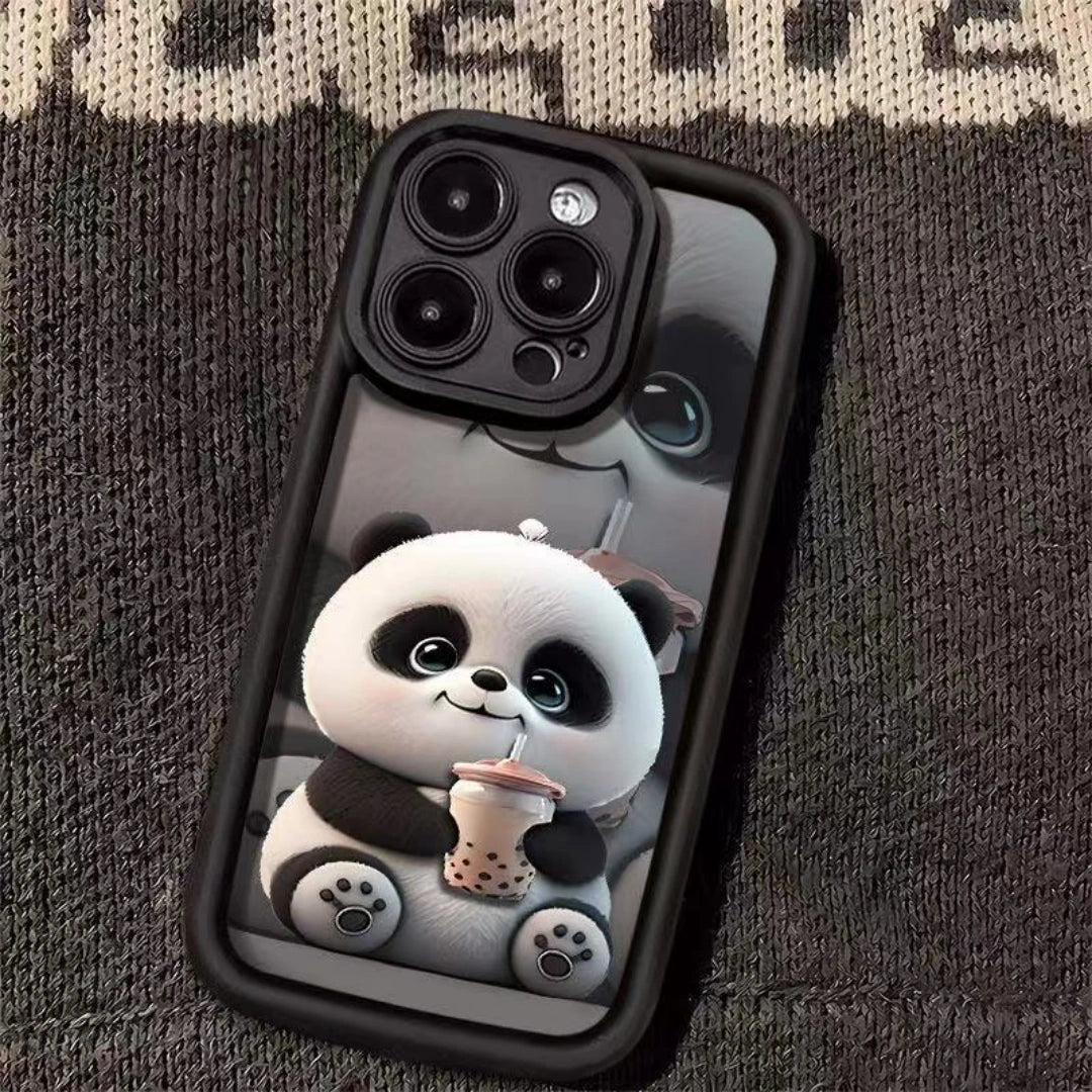 Ameigas Cute Panda Stair-Eye TPU iPhone Case for iPhone 16 Pro Max