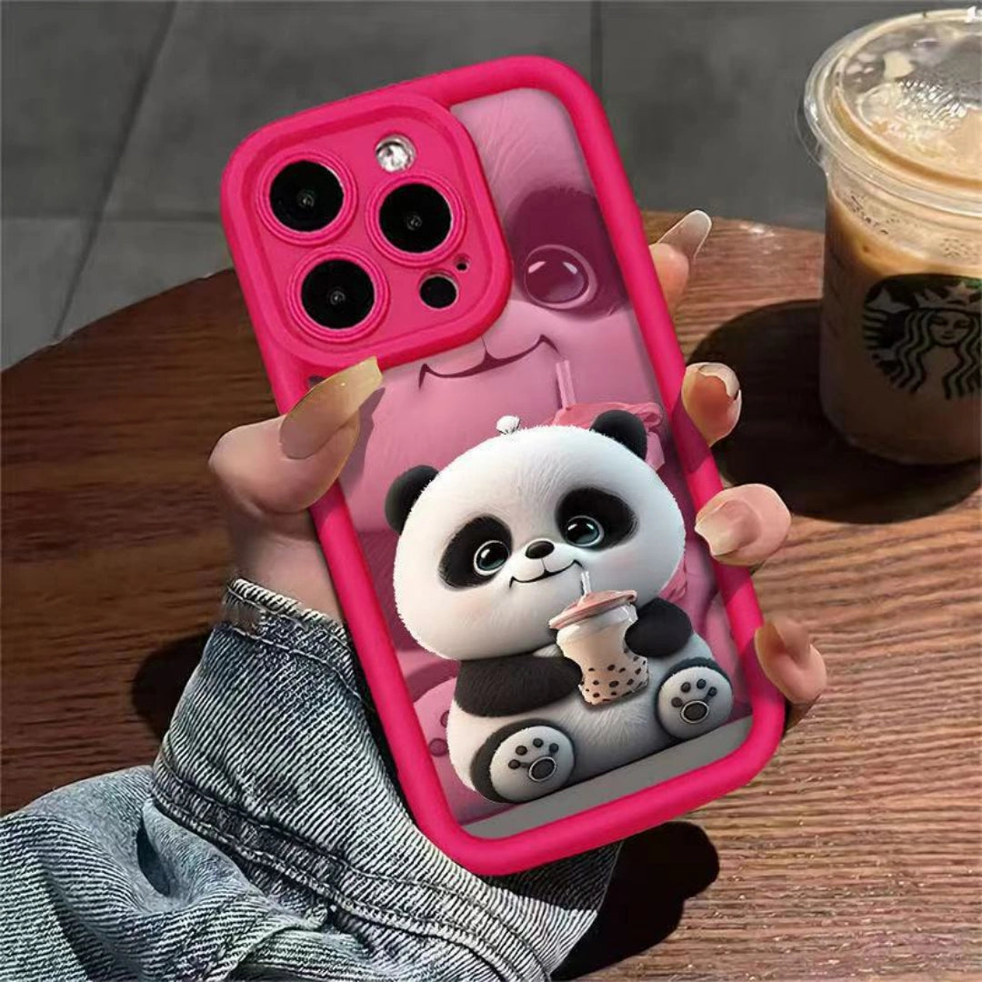 Ameigas Cute Panda Stair-Eye TPU iPhone Case for iPhone 16 Pro Max