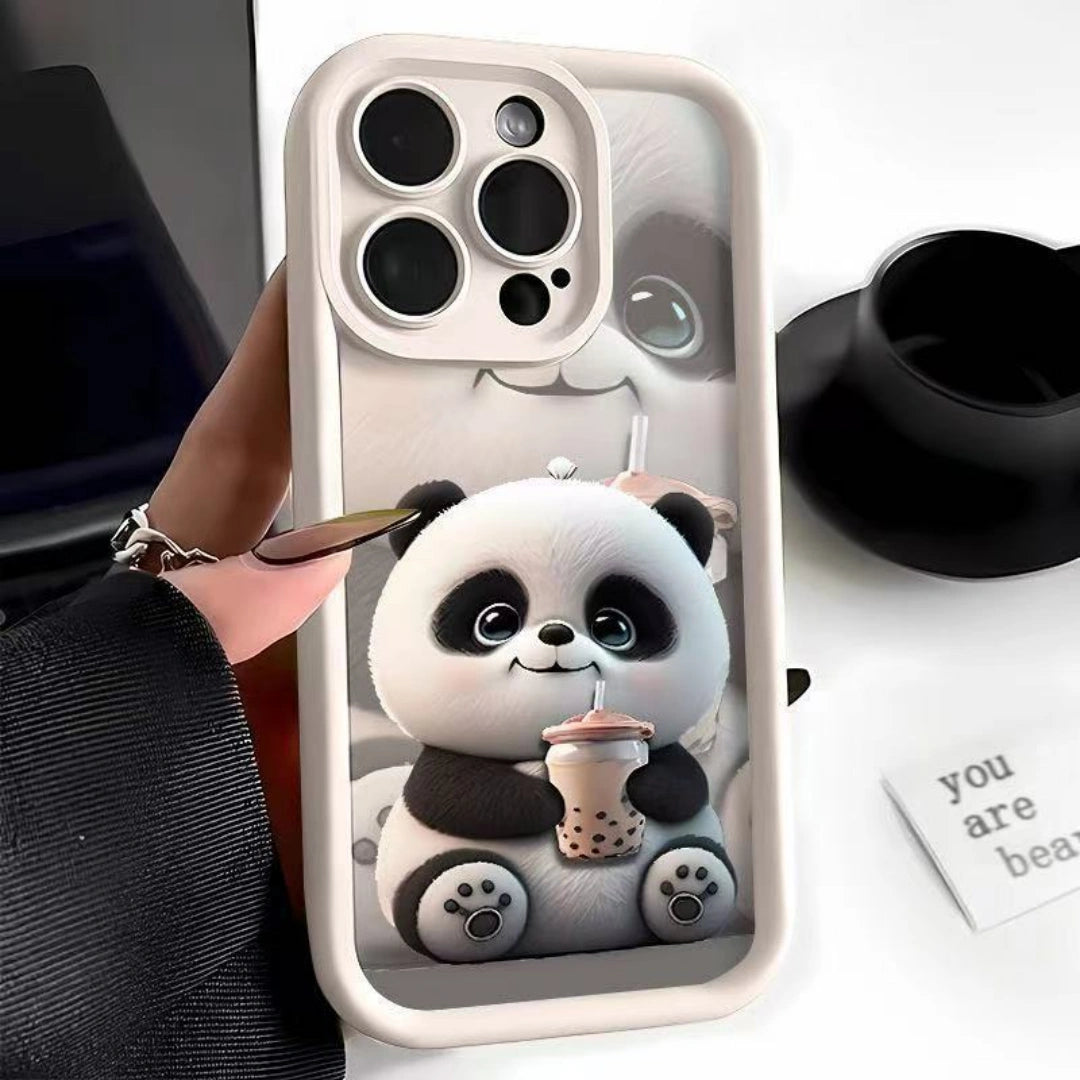 Ameigas Cute Panda Stair-Eye TPU iPhone Case for iPhone 16 Pro Max