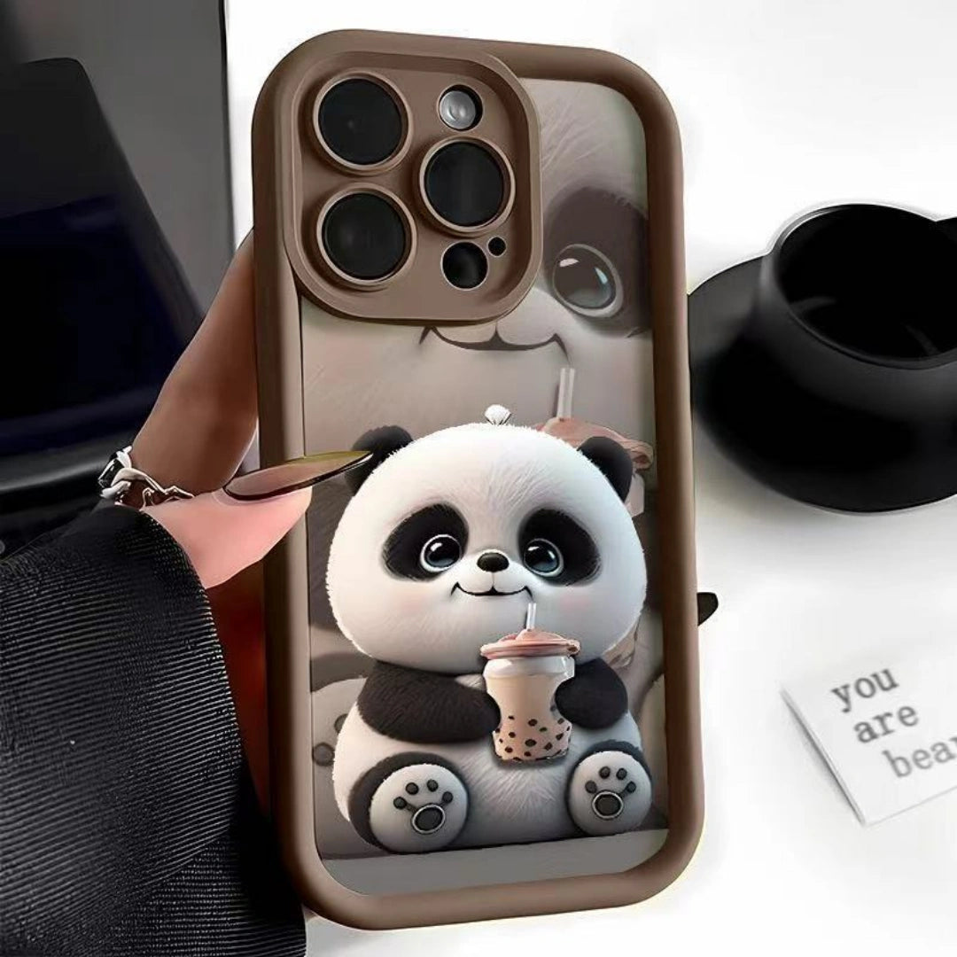 Ameigas Cute Panda Stair-Eye TPU iPhone Case for iPhone 16 Pro Max