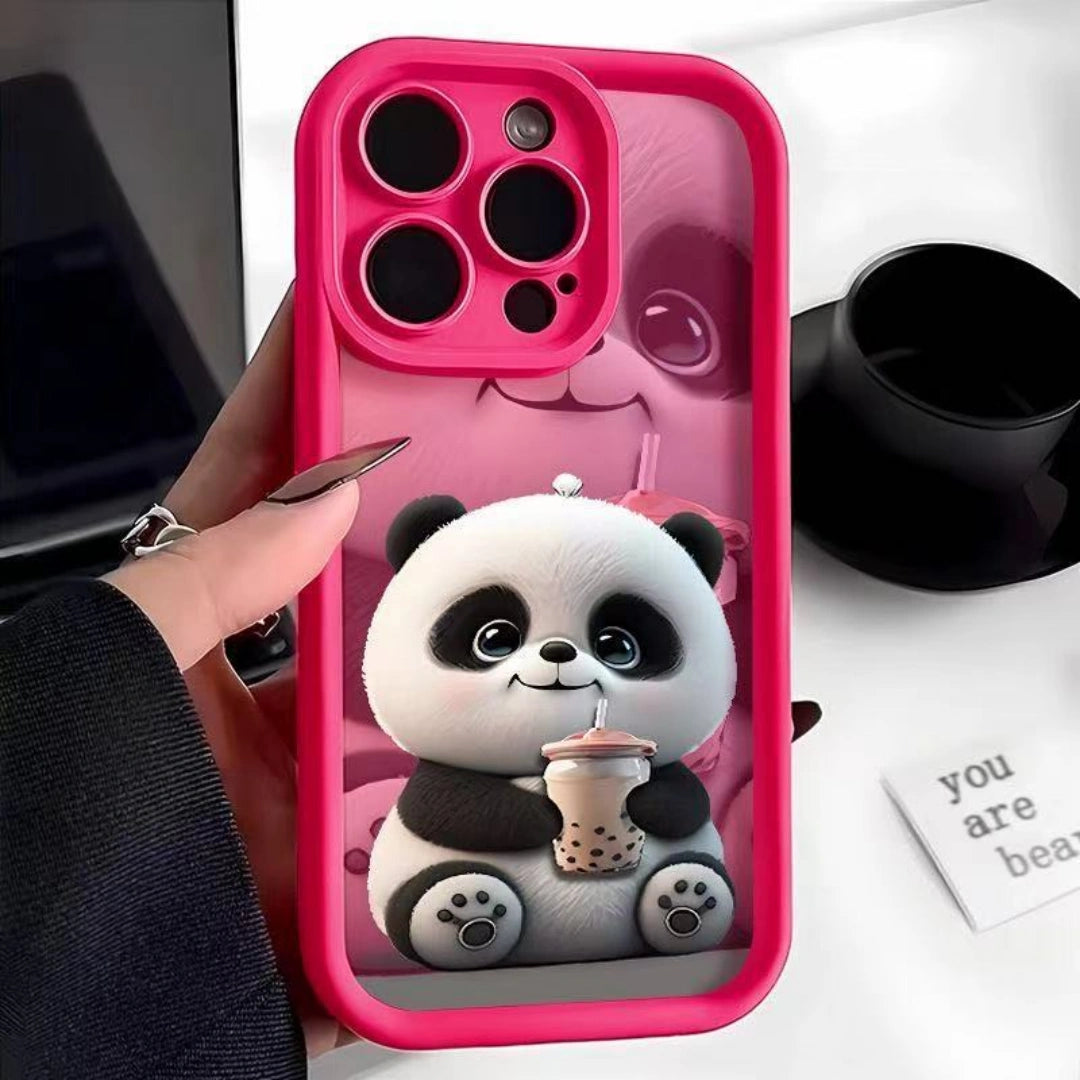 Ameigas Cute Panda Stair-Eye TPU iPhone Case for iPhone 16 Pro Max