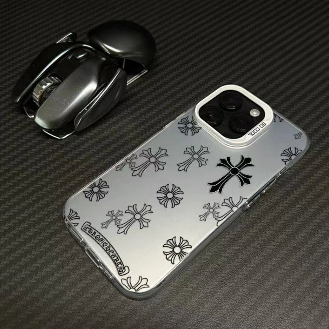 Ameigas Full Cross Pattern Electroplated iPhone Case for iPhone 17 Pro Max