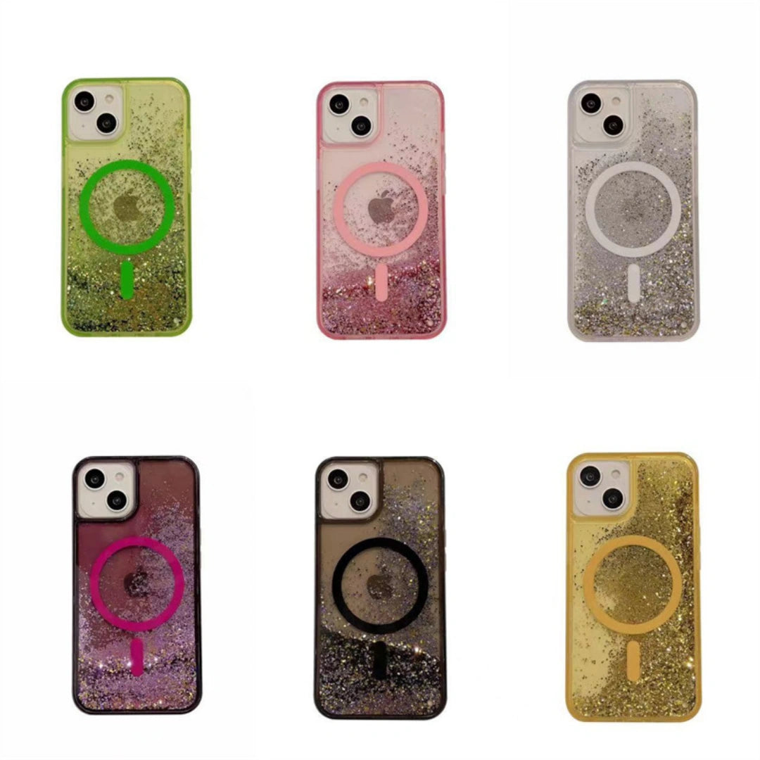 Ameigas Glitter Liquid Magnetic Case — Sparkling Flowing Elegance