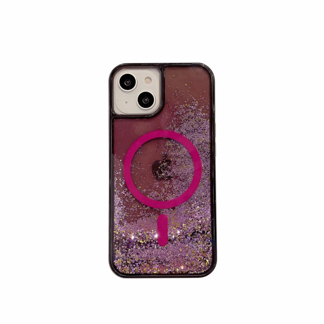 Ameigas Glitter Liquid Magnetic Case — Sparkling Flowing Elegance