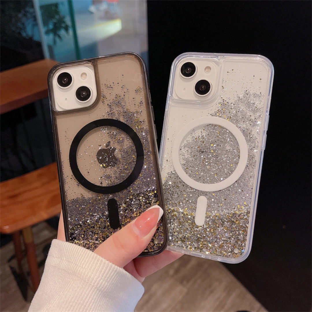 Ameigas Glitter Liquid Magnetic Case — Sparkling Flowing Elegance