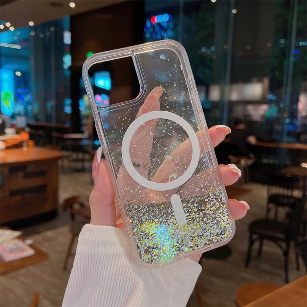 Ameigas Glitter Liquid Magnetic Case — Sparkling Flowing Elegance