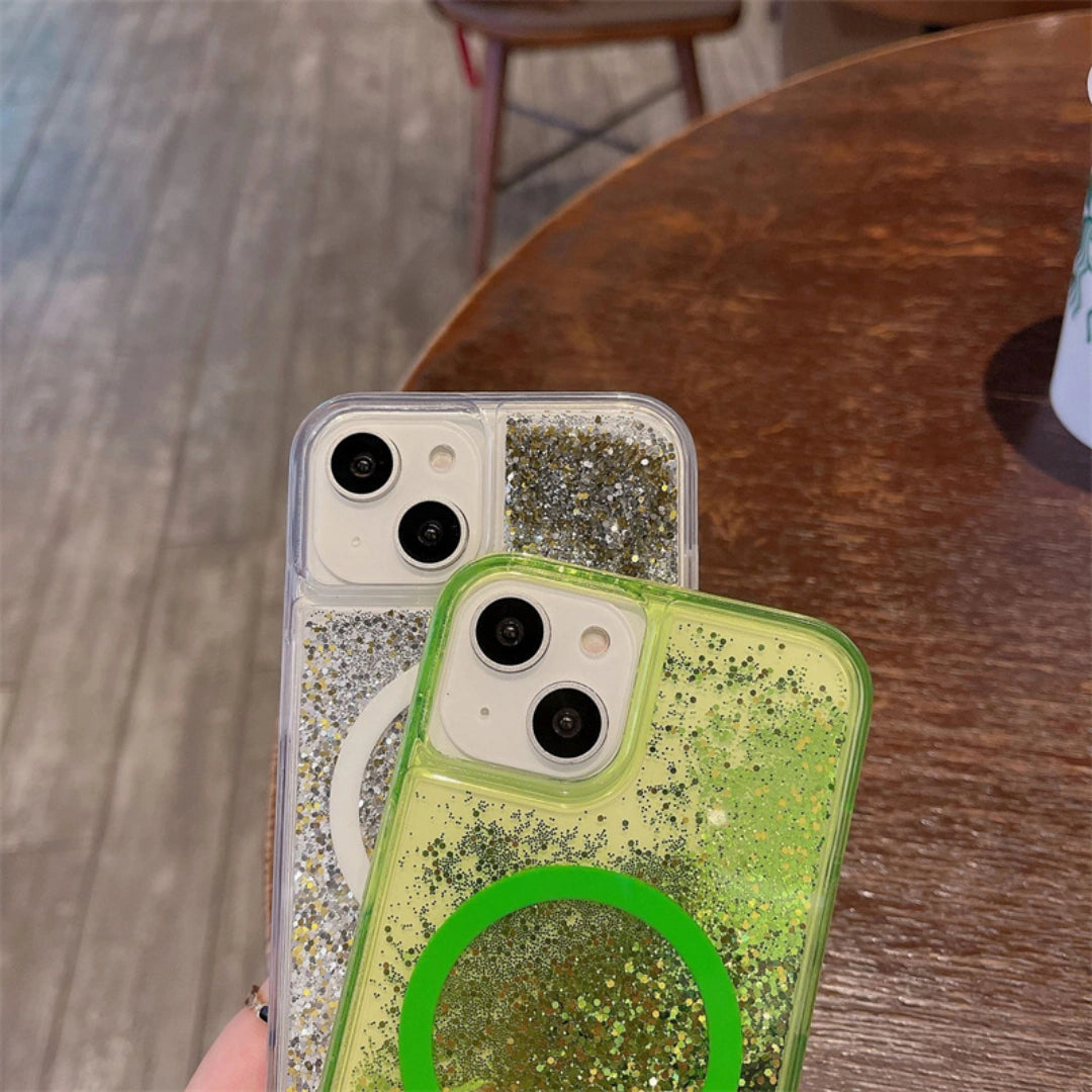 Ameigas Glitter Liquid Magnetic Case — Sparkling Flowing Elegance