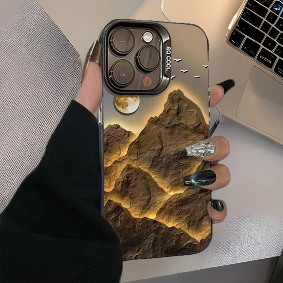 Ameigas Golden Mountain Laser Electroplated iPhone Case