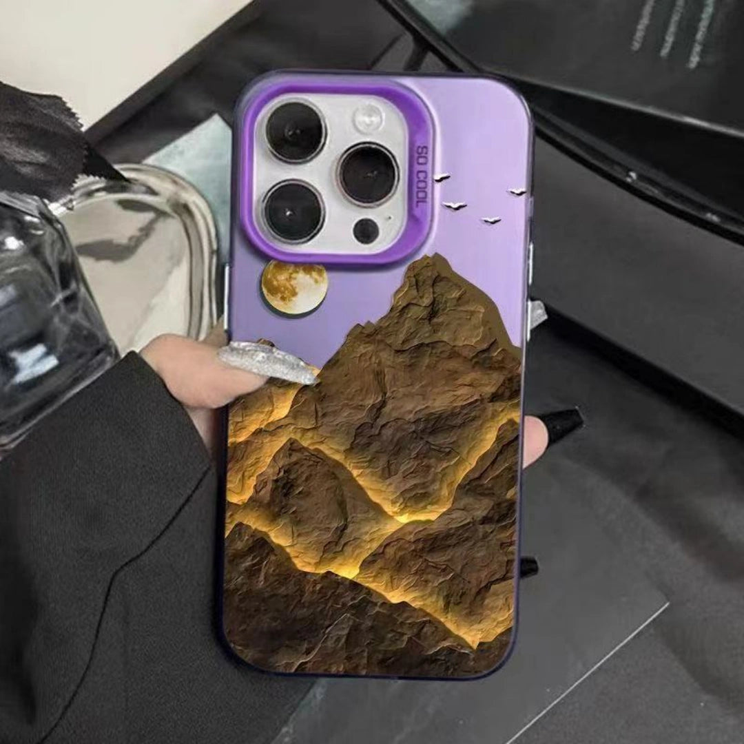 Ameigas Golden Mountain Laser Electroplated iPhone Case