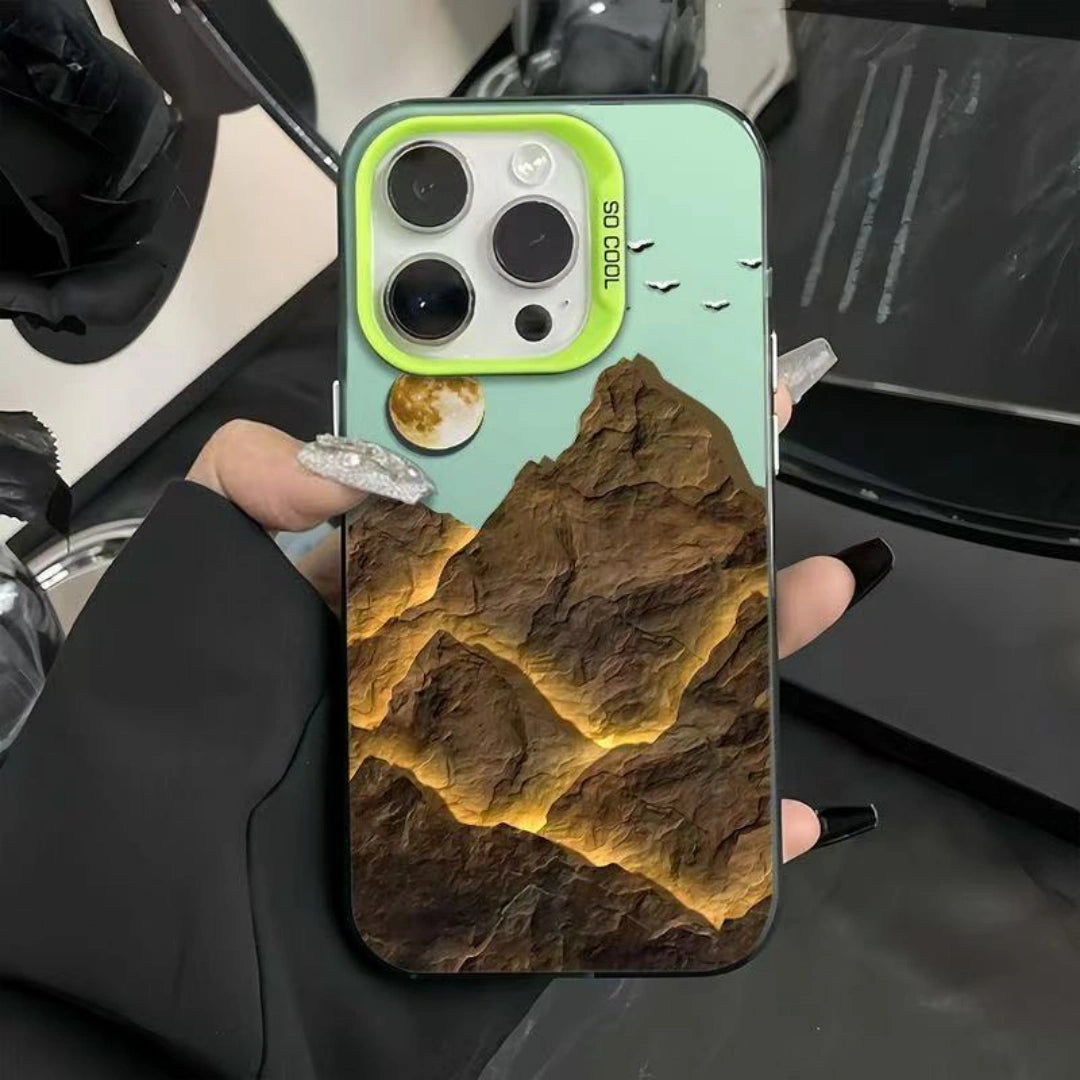 Ameigas Golden Mountain Laser Electroplated iPhone Case