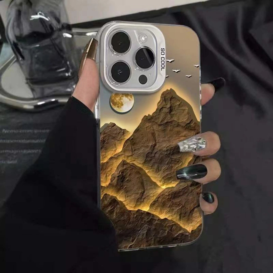 Ameigas Golden Mountain Laser Electroplated iPhone Case