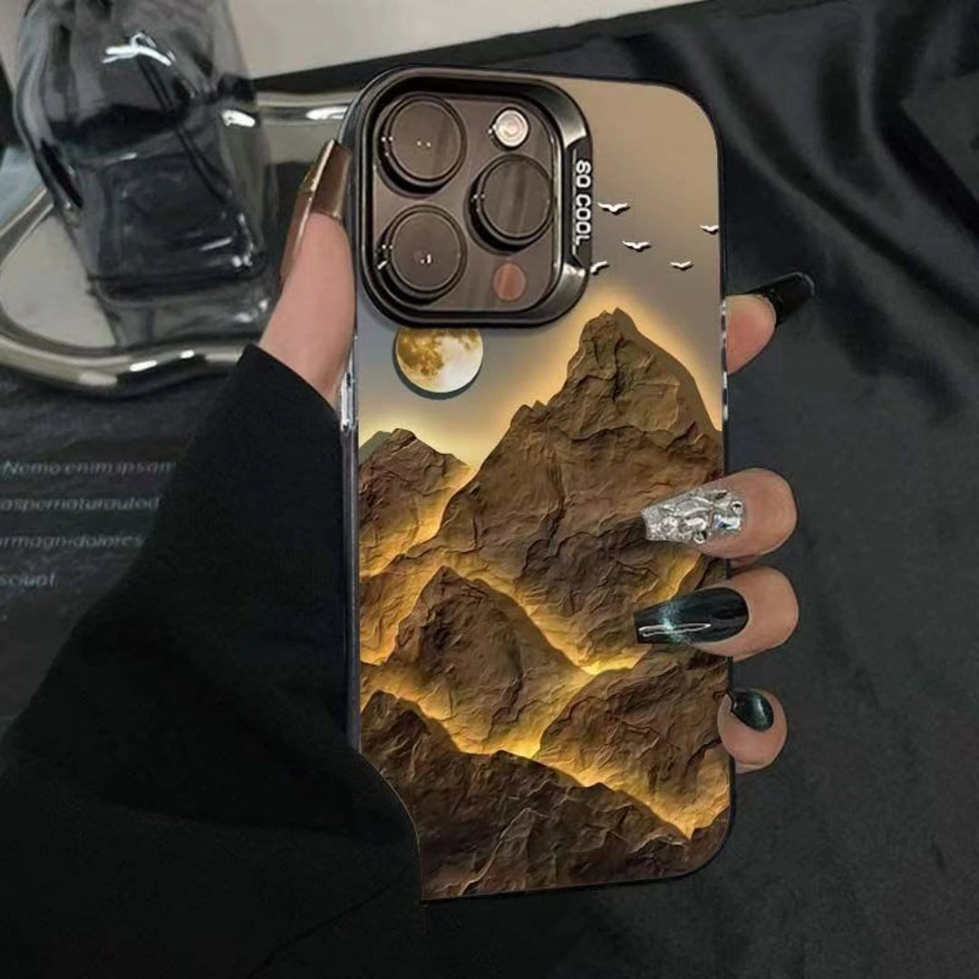Ameigas Golden Mountain Laser Electroplated iPhone Case