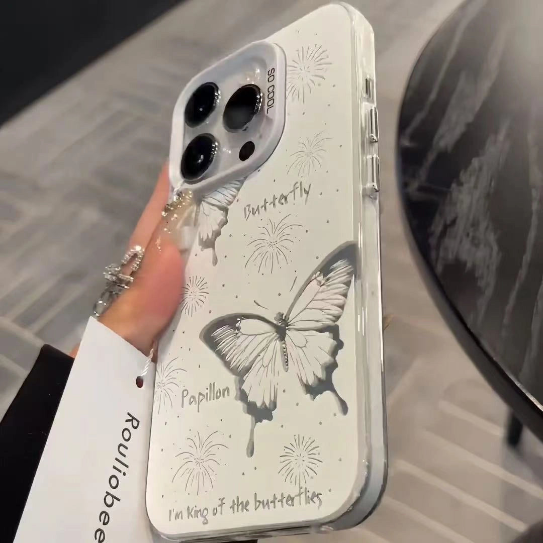 Ameigas Hollow Butterfly Electroplated iPhone Case for iPhone 17 Pro Max